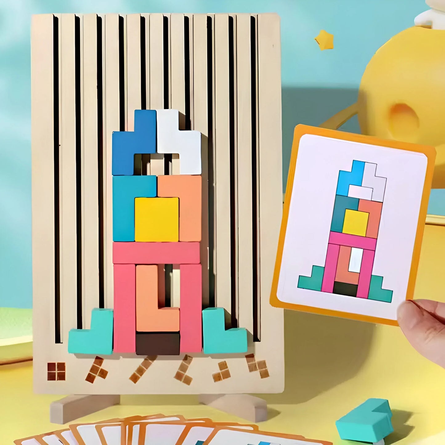 Montessori Wooden Tetris – Learning & Fun Educational Toy