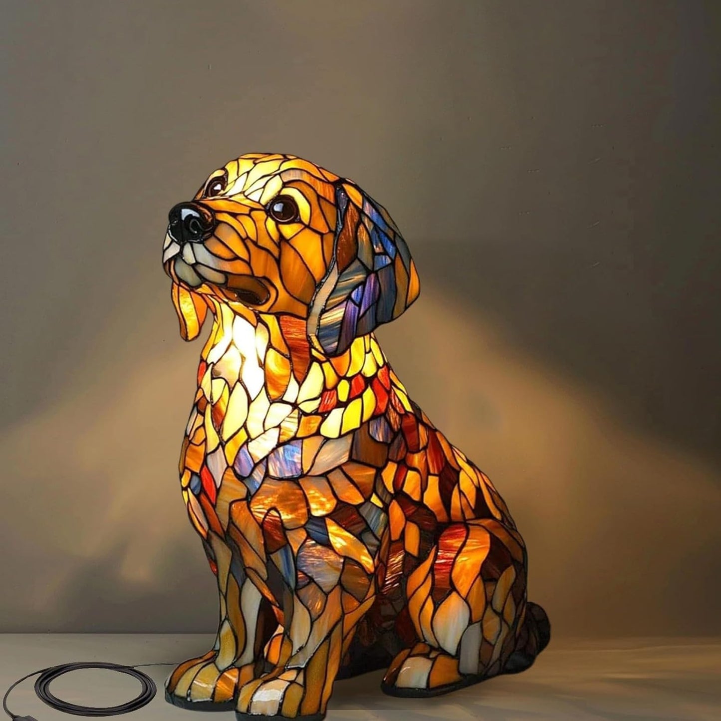GlowPaw Dog Tribute Lamp – Handmade Acrylic Night Light for Dog Lovers (USB Powered)