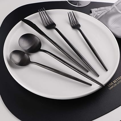 Torin 36-Piece Minimalist Cutlery Set – Premium Stainless Steel Flatware with Matte Finish