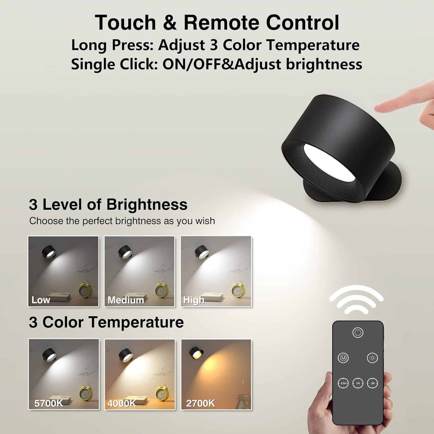 FlexiLamp – Wireless Rechargeable 360° LED Wall Light for Indoors & Outdoors