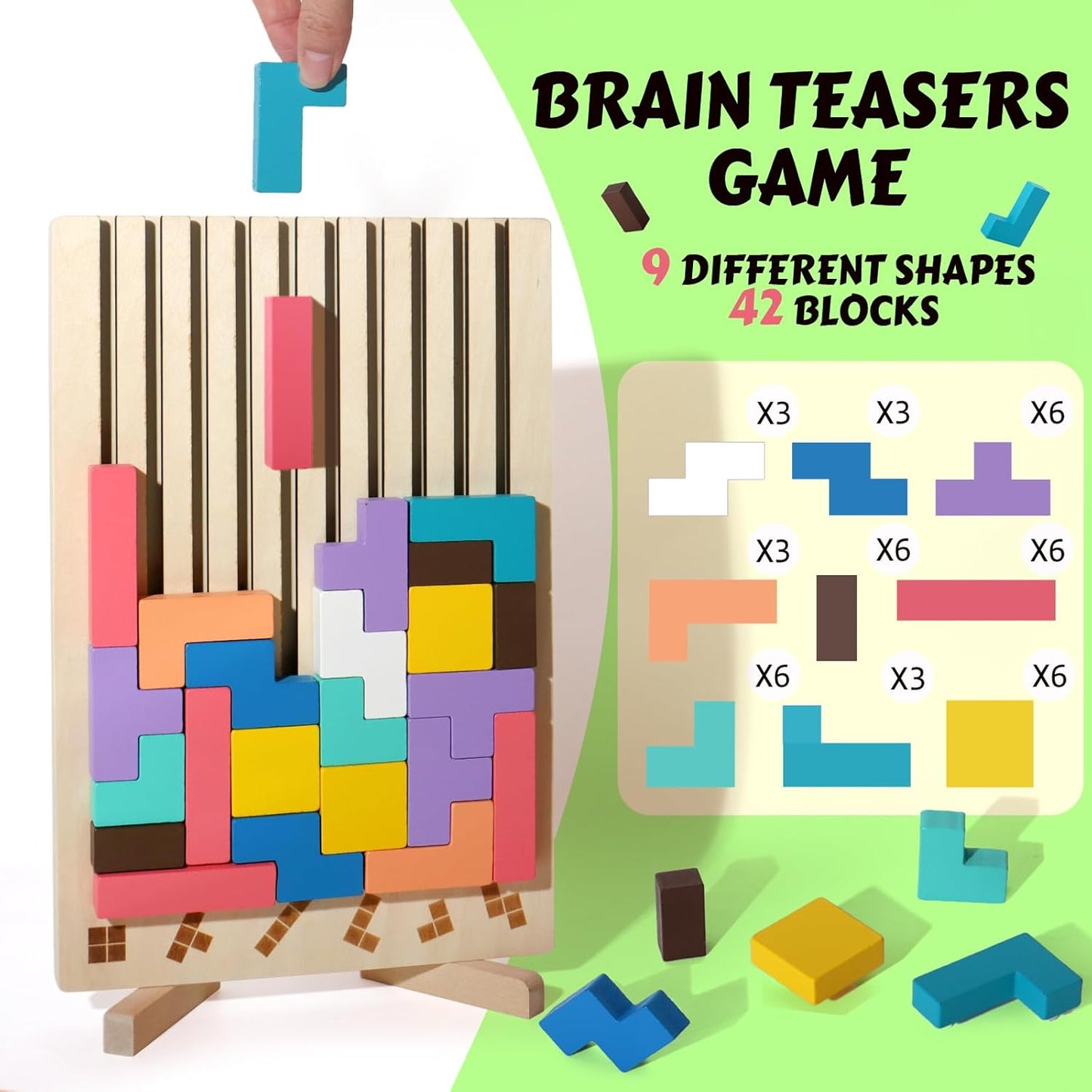 Montessori Wooden Tetris – Learning & Fun Educational Toy
