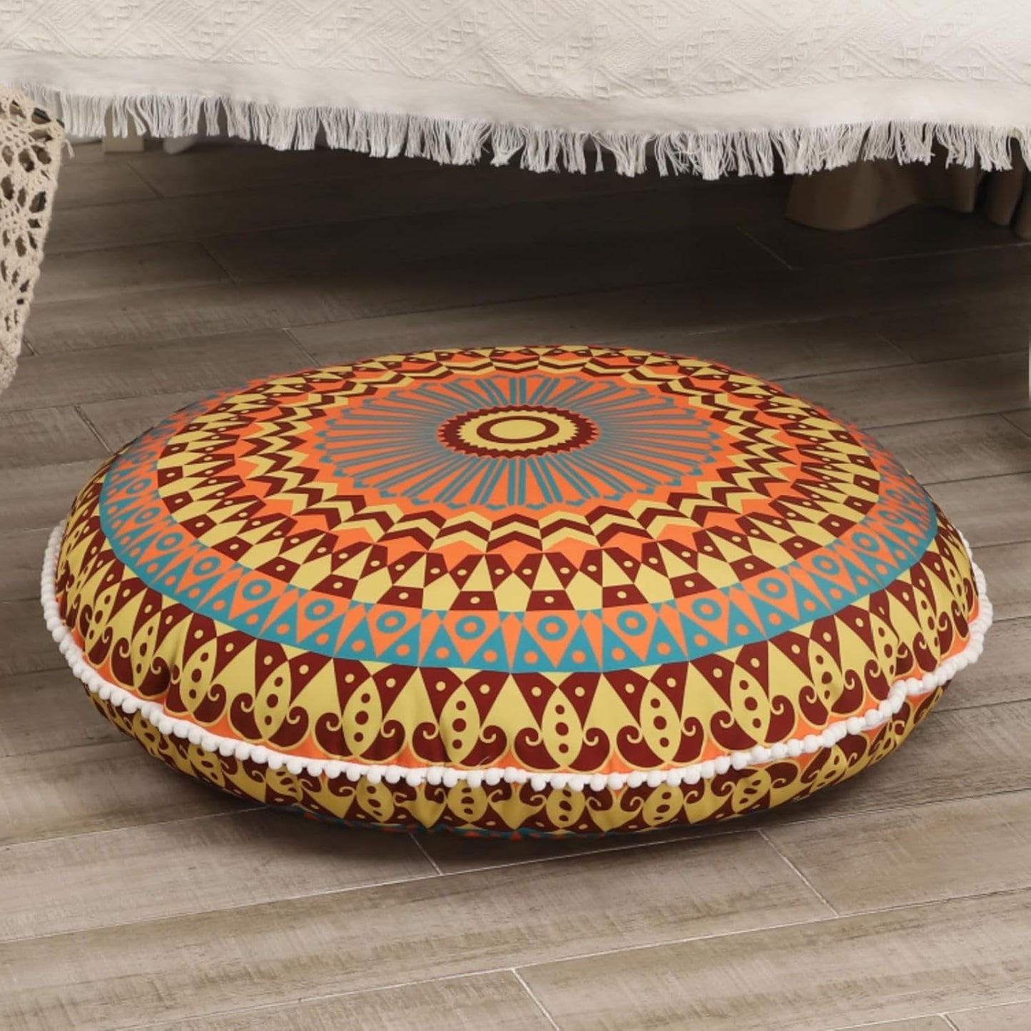Large Round Meditation Cushion with Memory Foam – 81cm Yoga & Floor Support Pillow