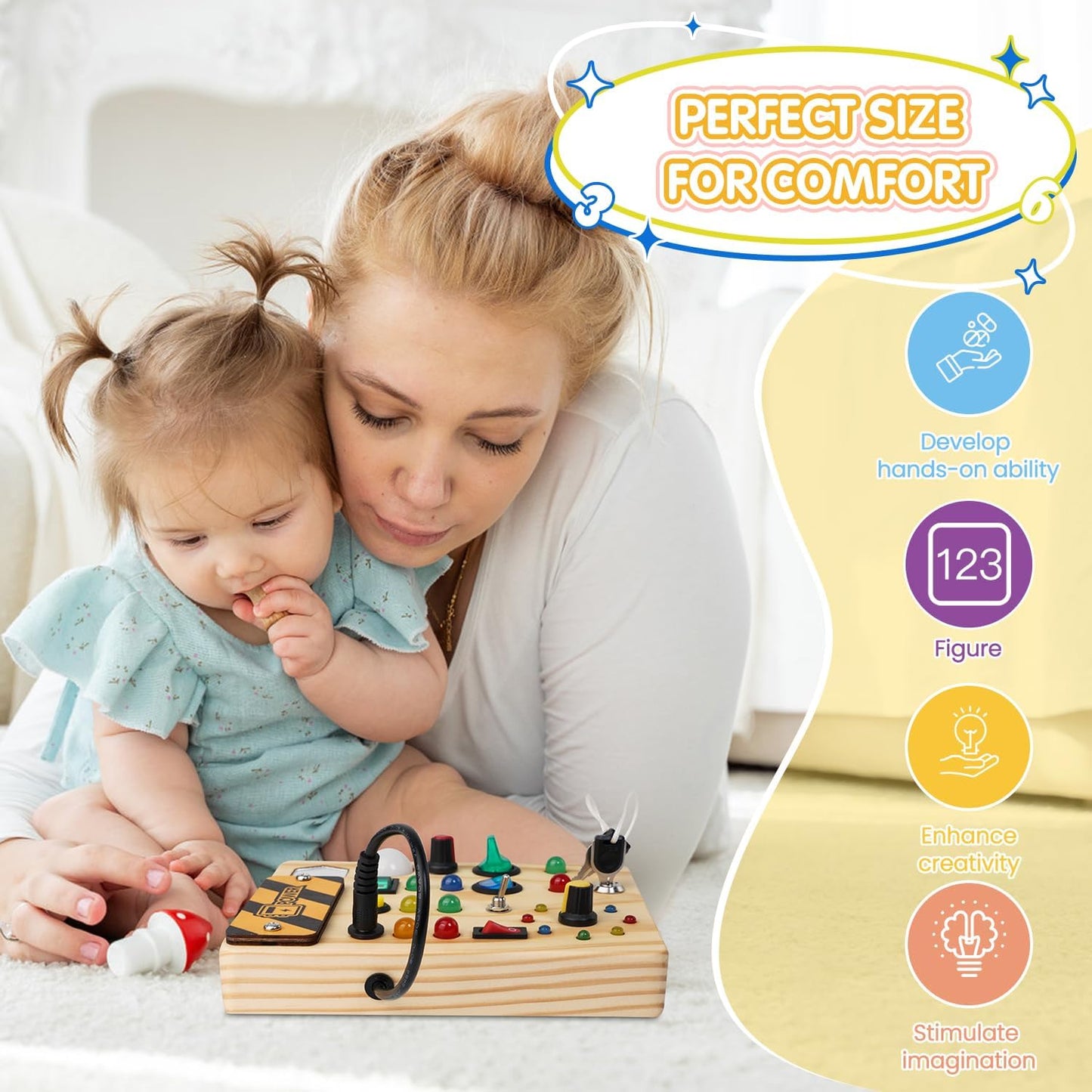 Montessori-Inspired Toddler Pegboard with 27 LED Lights – Educational Toy for Ages 1-6