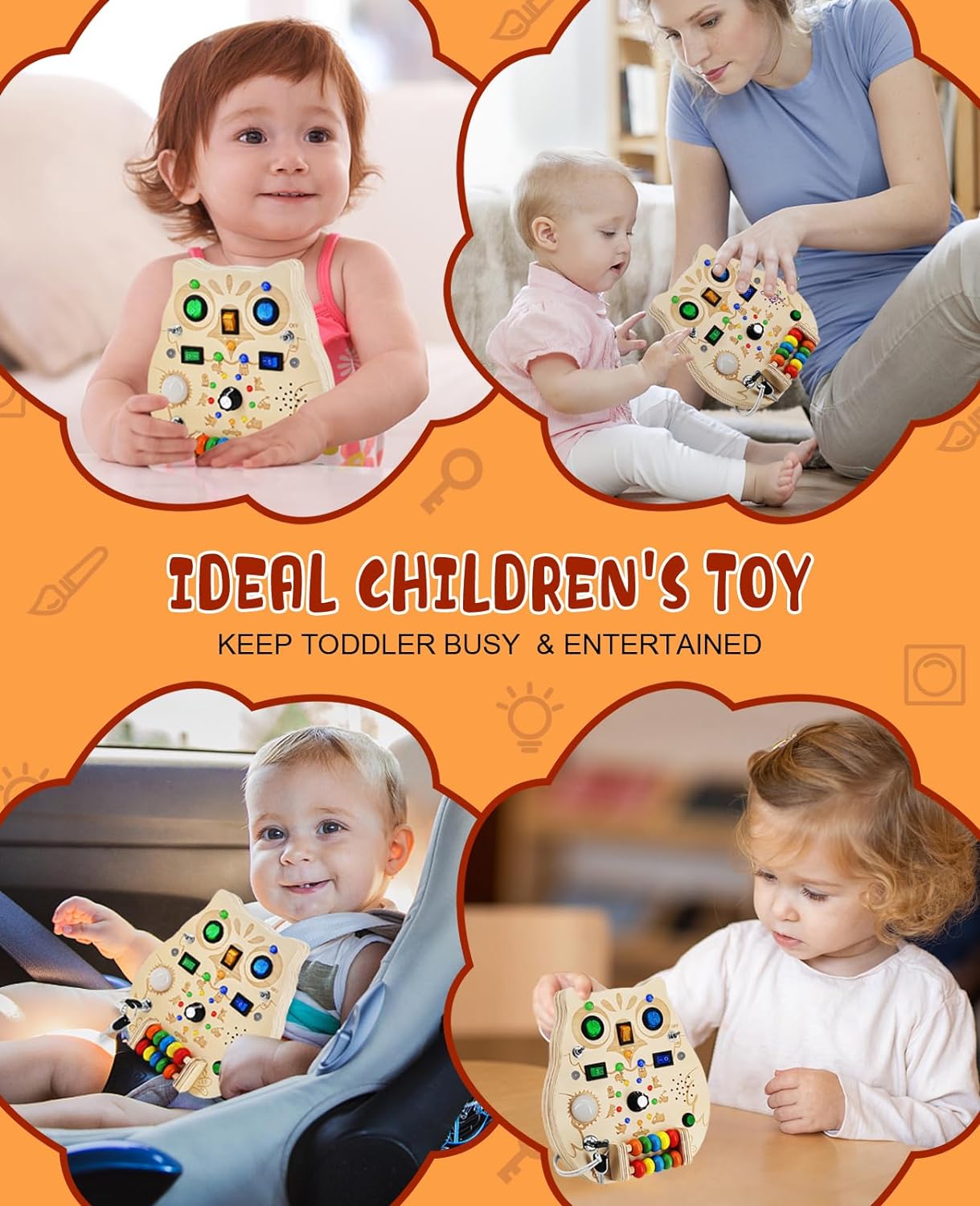 SparkOwl Wooden Light Board – Kids LED Learning Toy