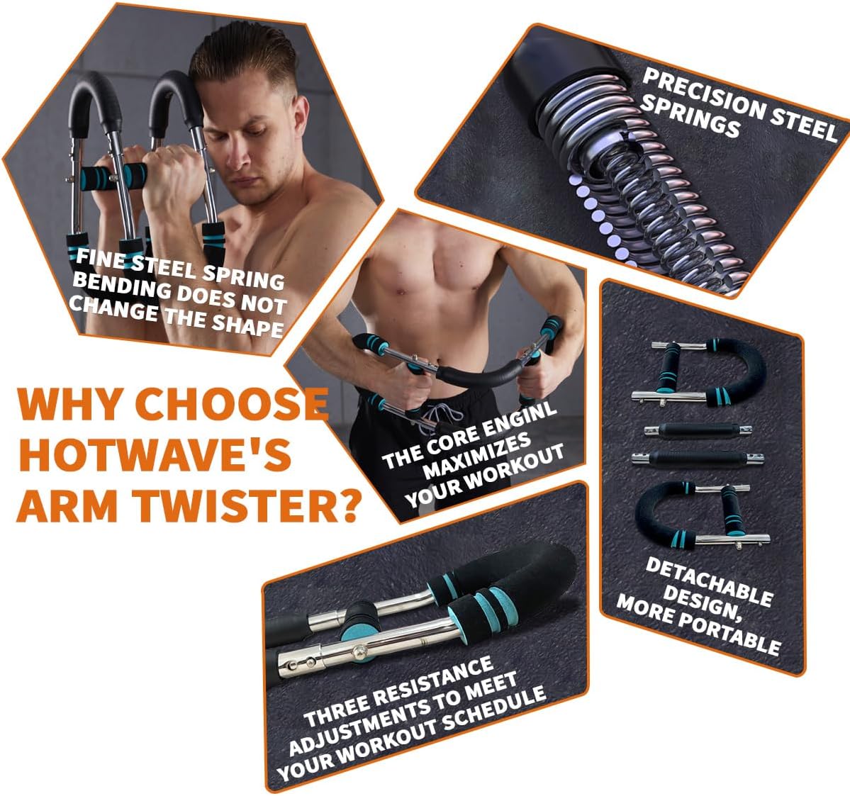 Twister Arm Exerciser – Adjustable Spring Workout Bar for Upper Body Strength Training