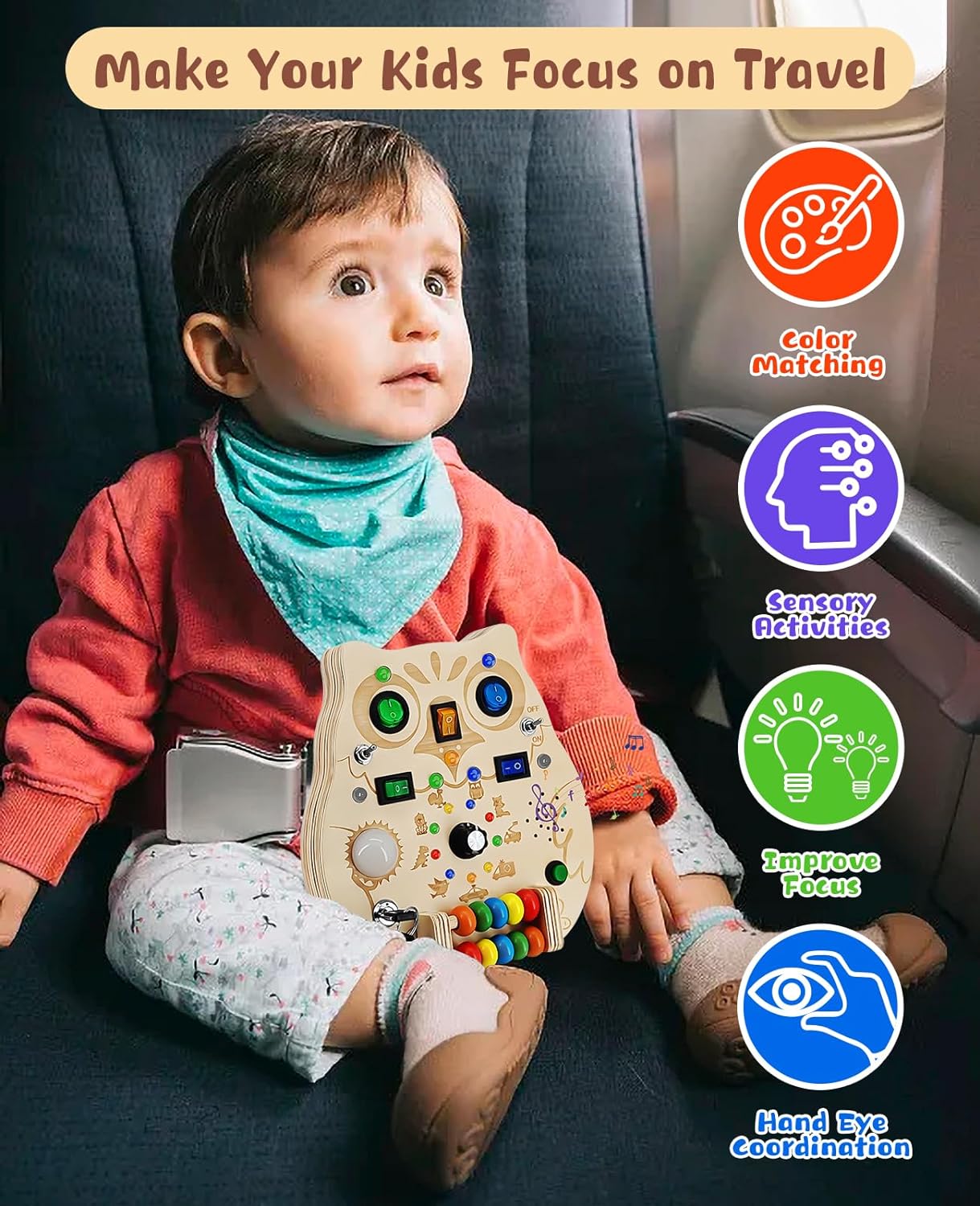 SparkOwl Wooden Light Board – Kids LED Learning Toy