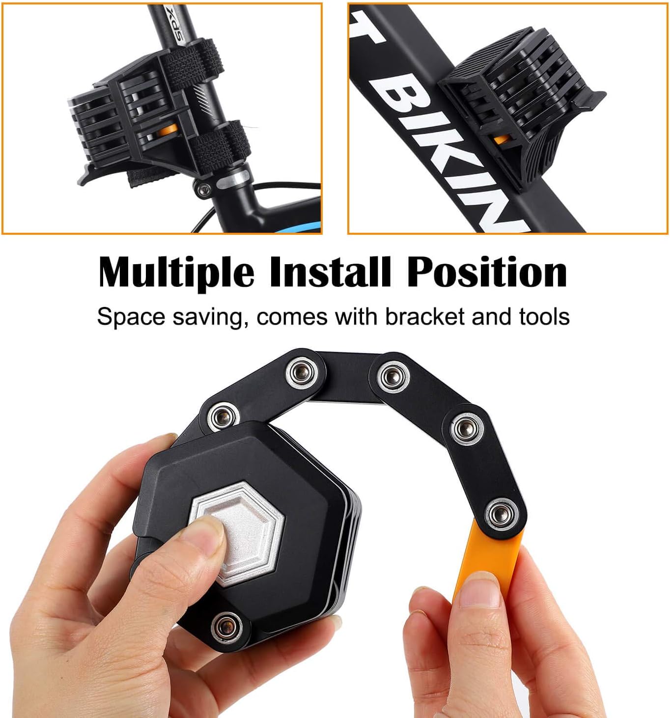 SafeRide Foldable Heavy-Duty Anti-Theft Bike Lock – Ultra Strong Security Chain