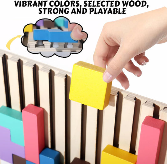 Montessori Wooden Tetris – Learning & Fun Educational Toy