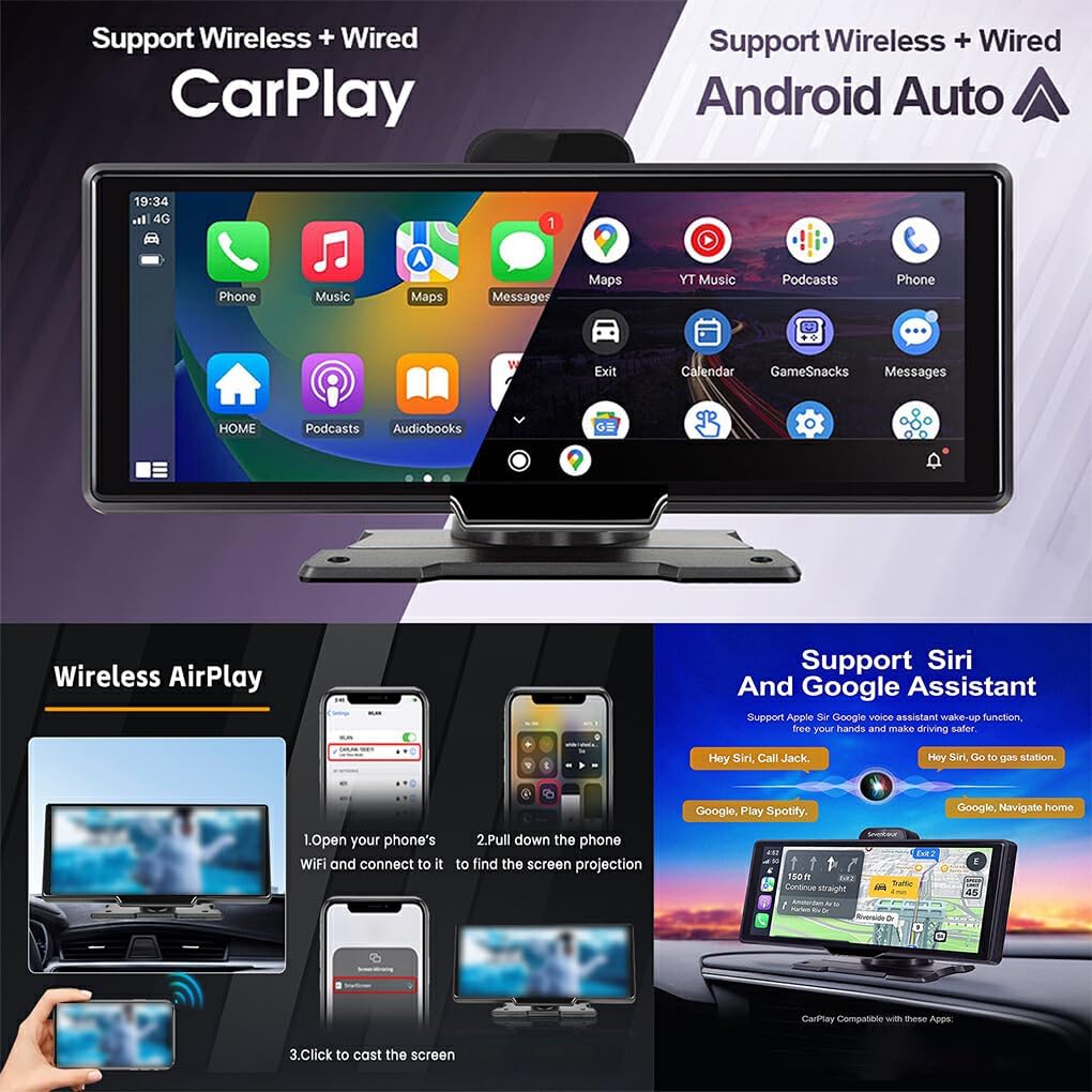 CarVision Pro – Smart Car Display with Apple CarPlay, Android Auto & Dash Camera