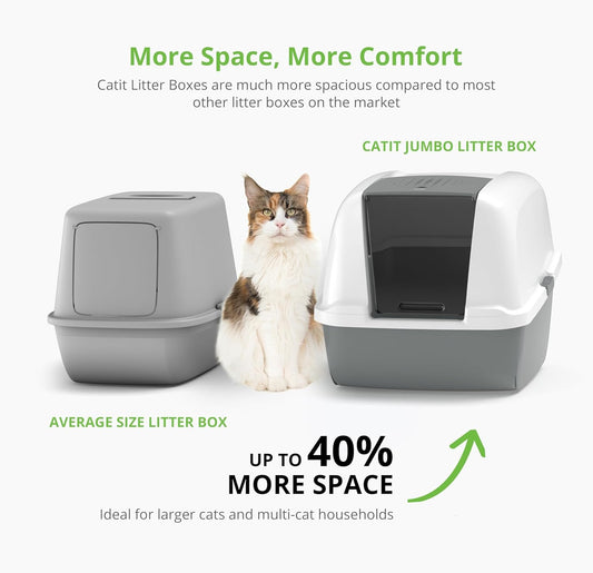 PetHome XL Cat Litter Box – Extra Large Covered Litter Tray with Odor Control