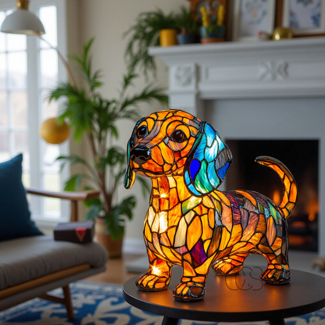 GlowPaw Dog Tribute Lamp – Handmade Acrylic Night Light for Dog Lovers (USB Powered)