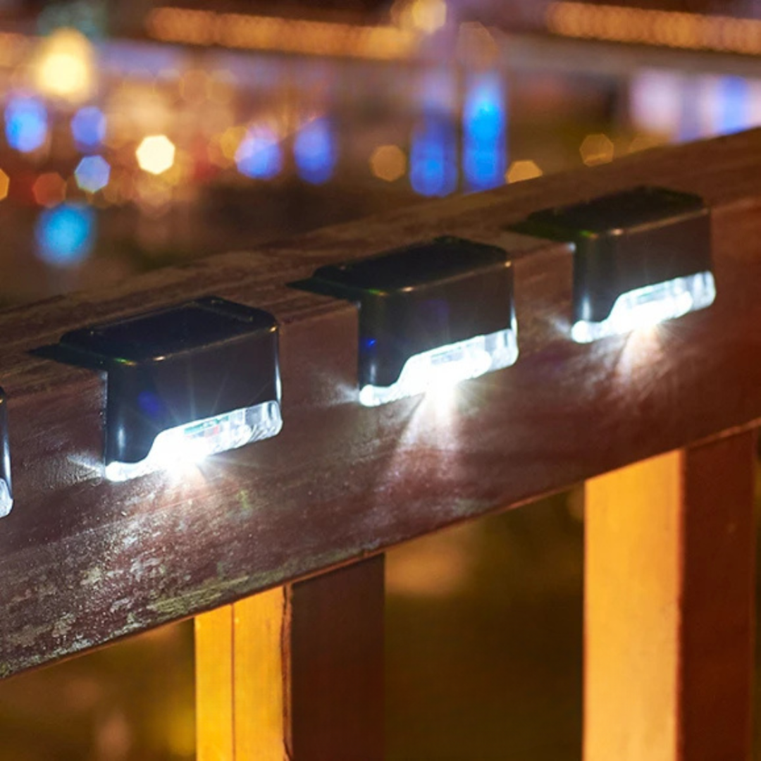 Self-Adhesive Solar Outdoor Lights – Waterproof Wall-Mounted LED Step Lamps for Gardens, Patios & Pathways