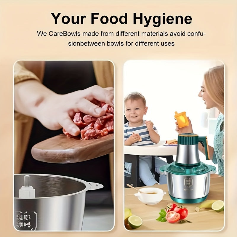 Stainless Steel Food Processor – Powerful Meat Grinder & Vegetable Chopper (5L, 5000 RPM)