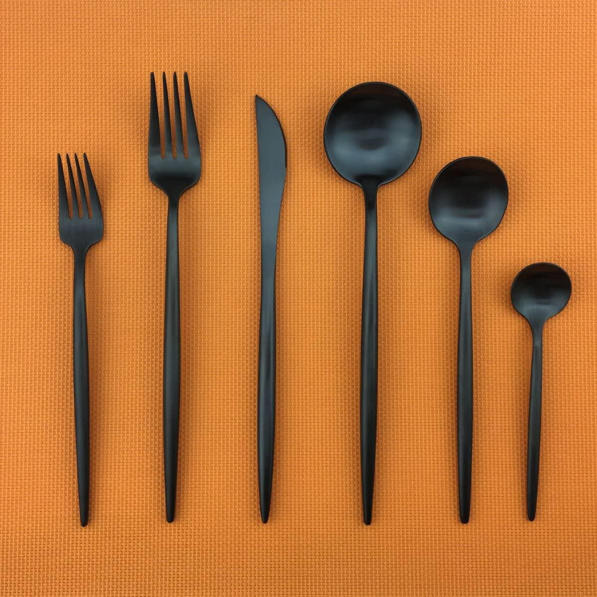 Torin 36-Piece Minimalist Cutlery Set – Premium Stainless Steel Flatware with Matte Finish
