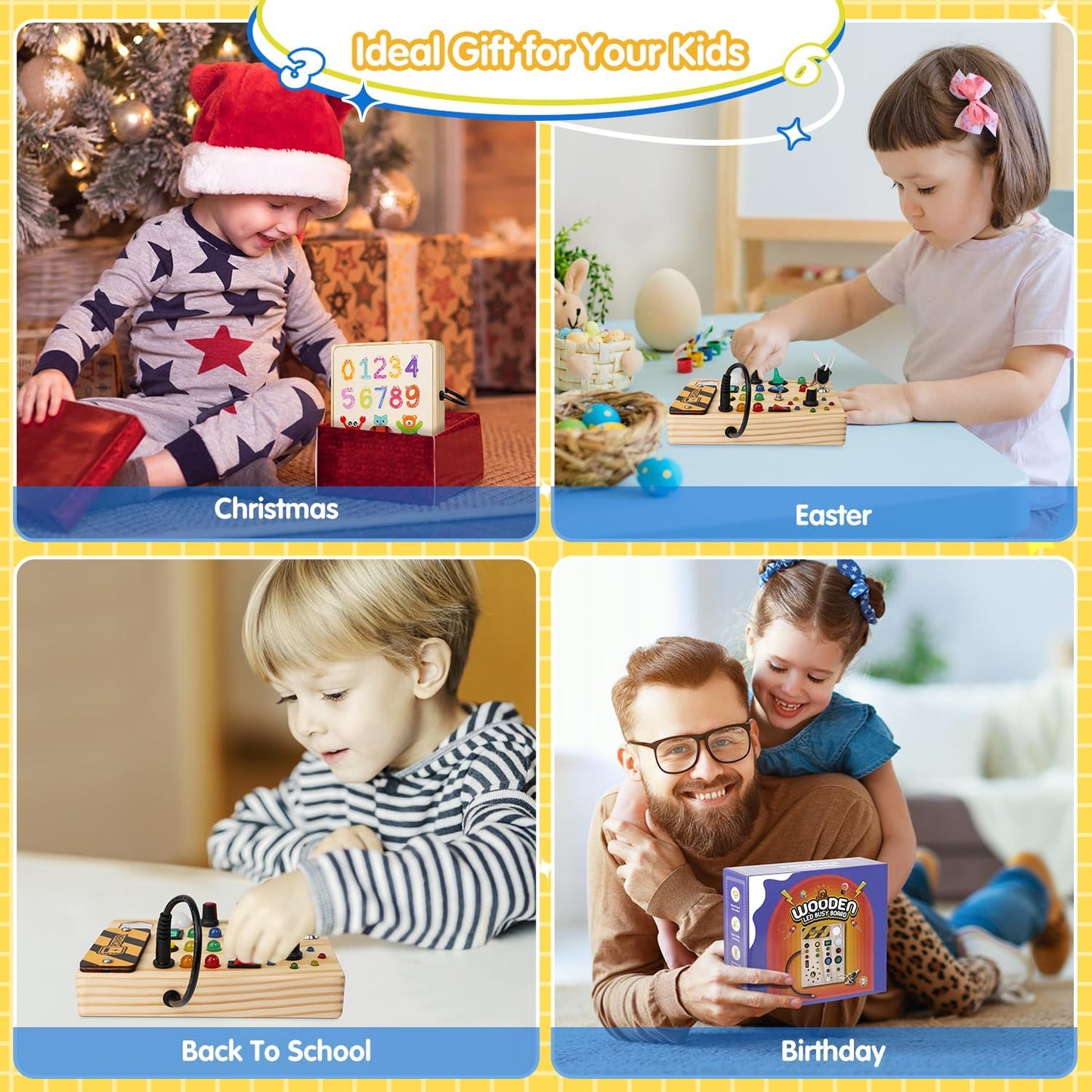 Montessori Toddler Busy Board – Creative Light-Up Educational Toy for Ages 1–6