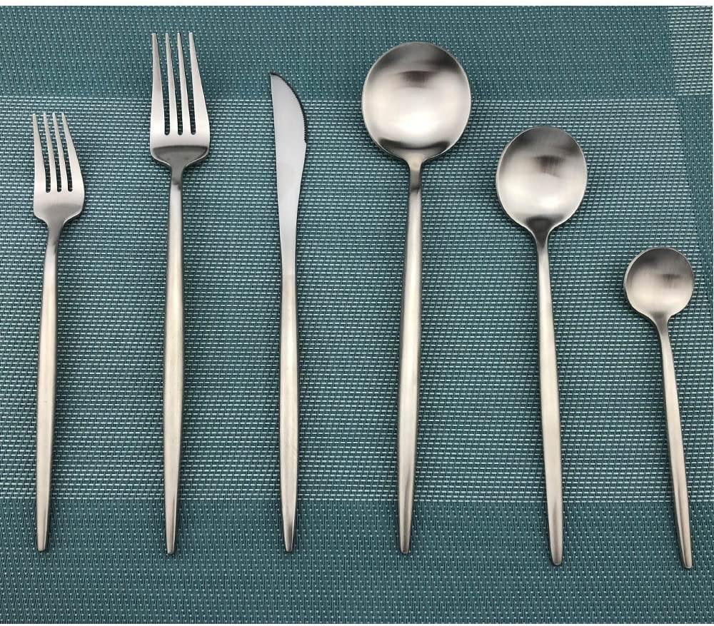 Torin 36-Piece Minimalist Cutlery Set – Premium Stainless Steel Flatware with Matte Finish