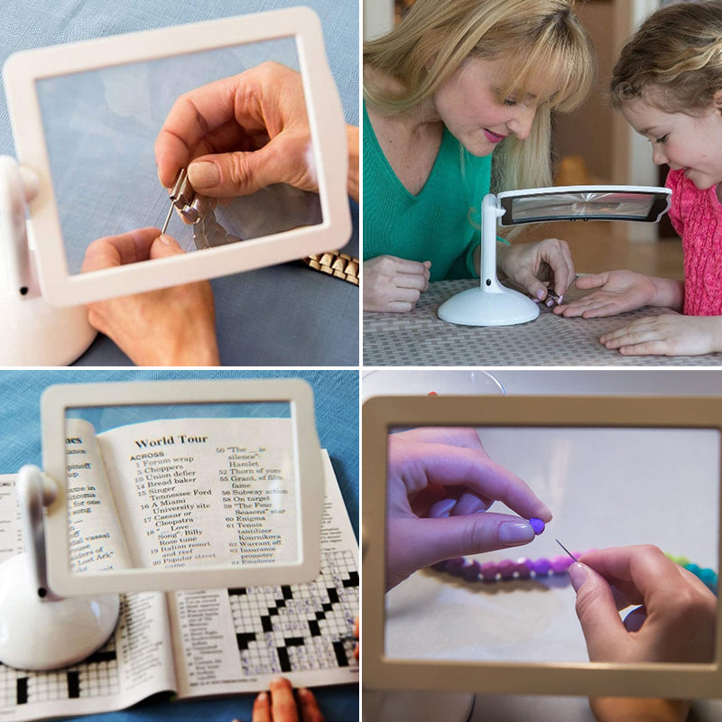Hands-Free LED Desk Magnifier – 3X Magnification for Precision Work