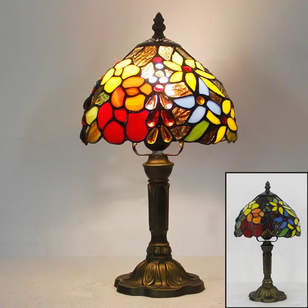 Plura – Rechargeable Tiffany Style LED Table Lamp for Bedroom & Living Room