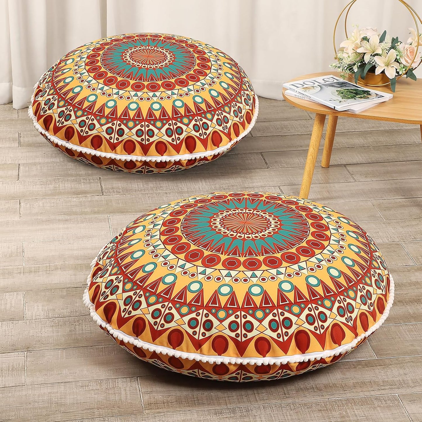 Large Round Meditation Cushion with Memory Foam – 81cm Yoga & Floor Support Pillow