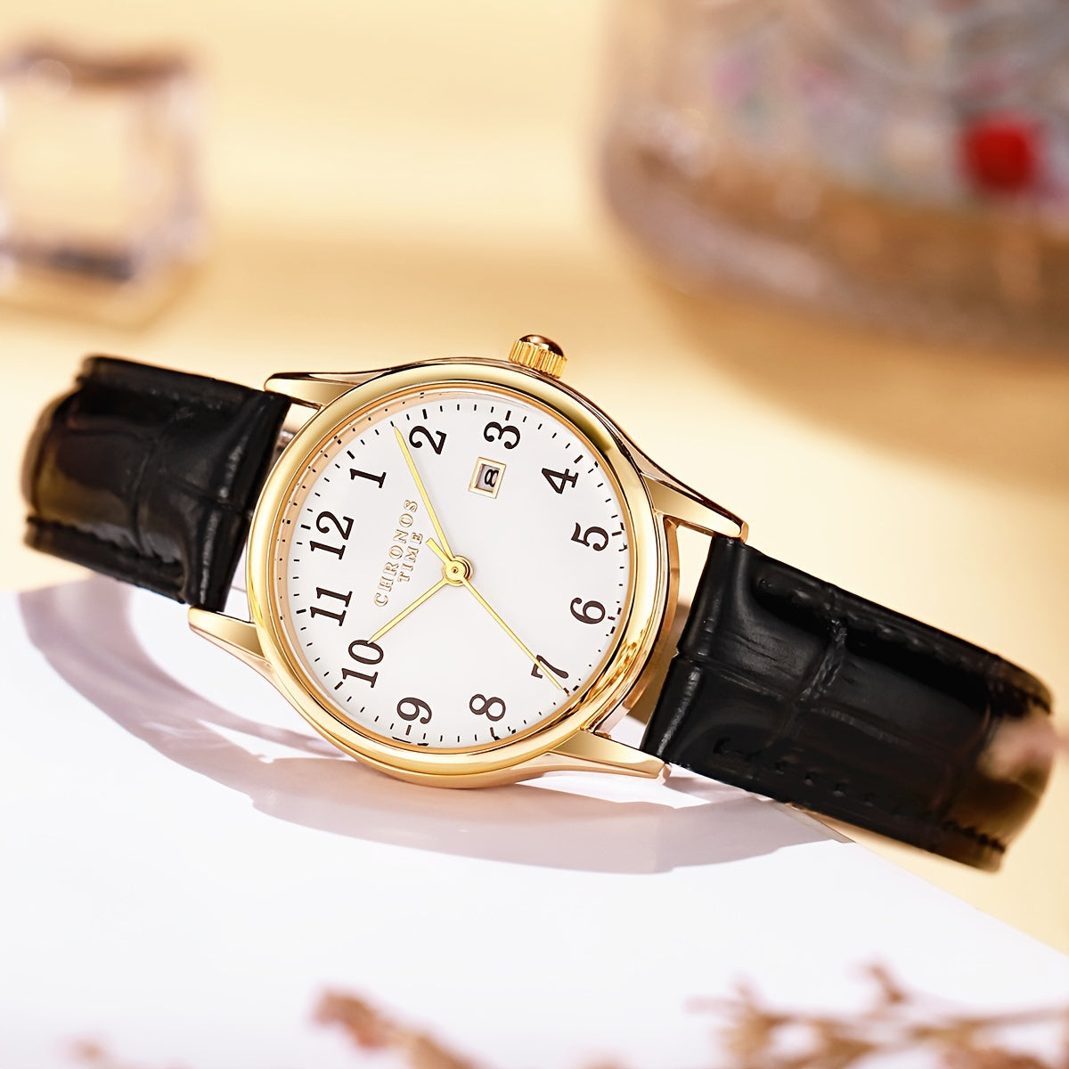 Elegant Women’s Watch – Quartz Wristwatch with Faux Leather Strap | Perfect Gift for Her
