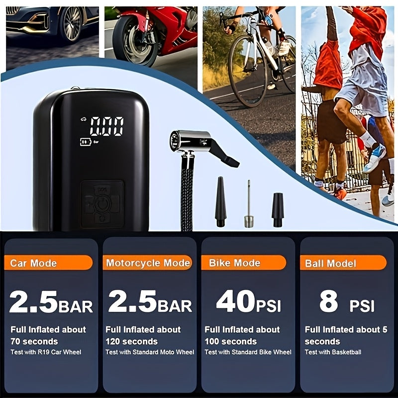 AirPump Pro – Portable Air Compressor with Digital Display & LED Light