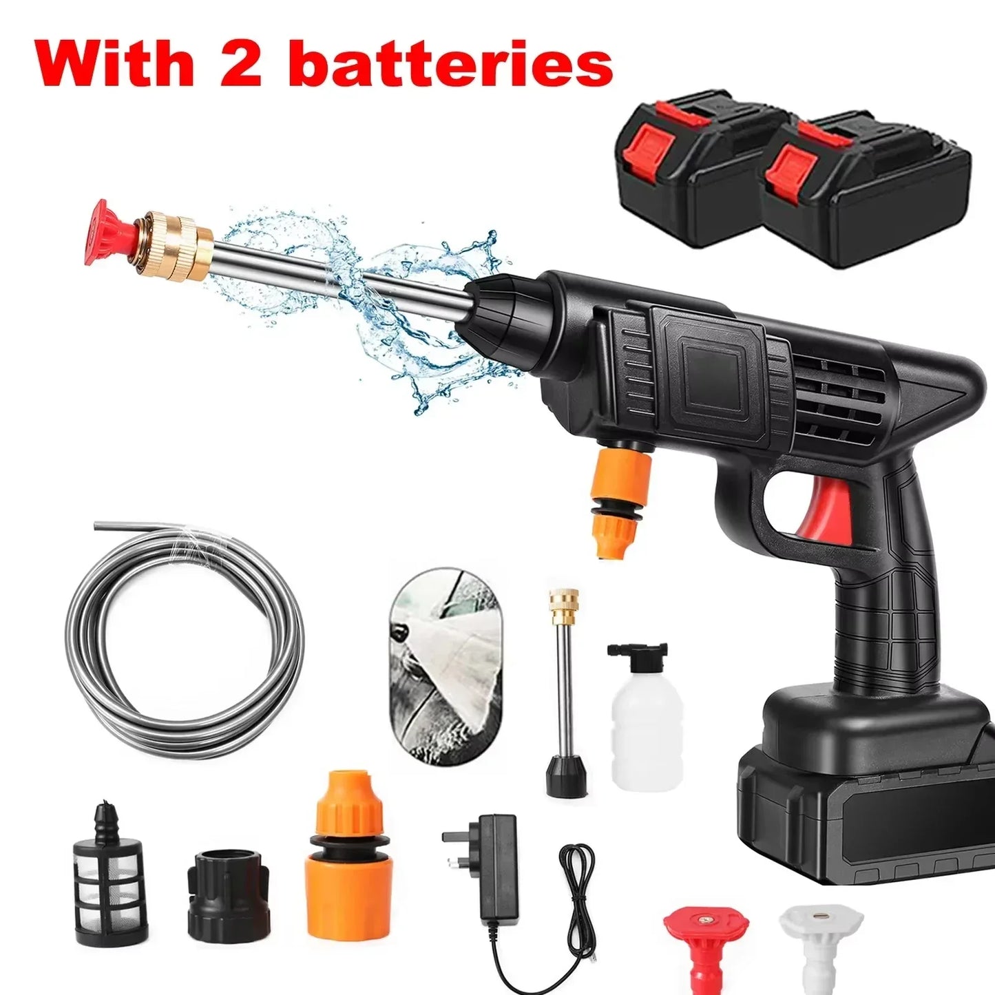 Cordless High Pressure Washer – Portable Jet Cleaner with Lithium Battery & Adjustable Nozzle