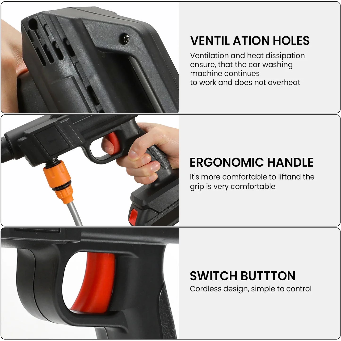 Cordless High Pressure Washer – Portable Jet Cleaner with Lithium Battery & Adjustable Nozzle