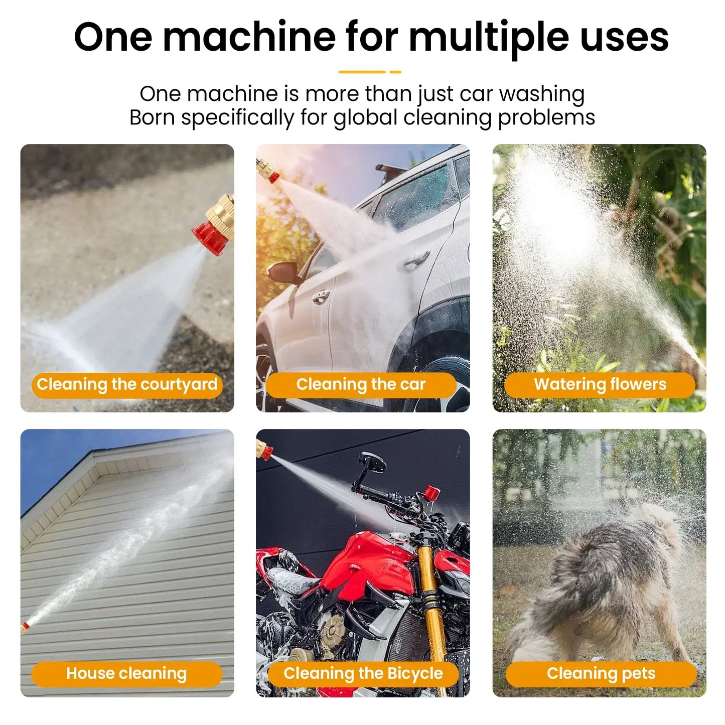 Cordless High Pressure Washer – Portable Jet Cleaner with Lithium Battery & Adjustable Nozzle