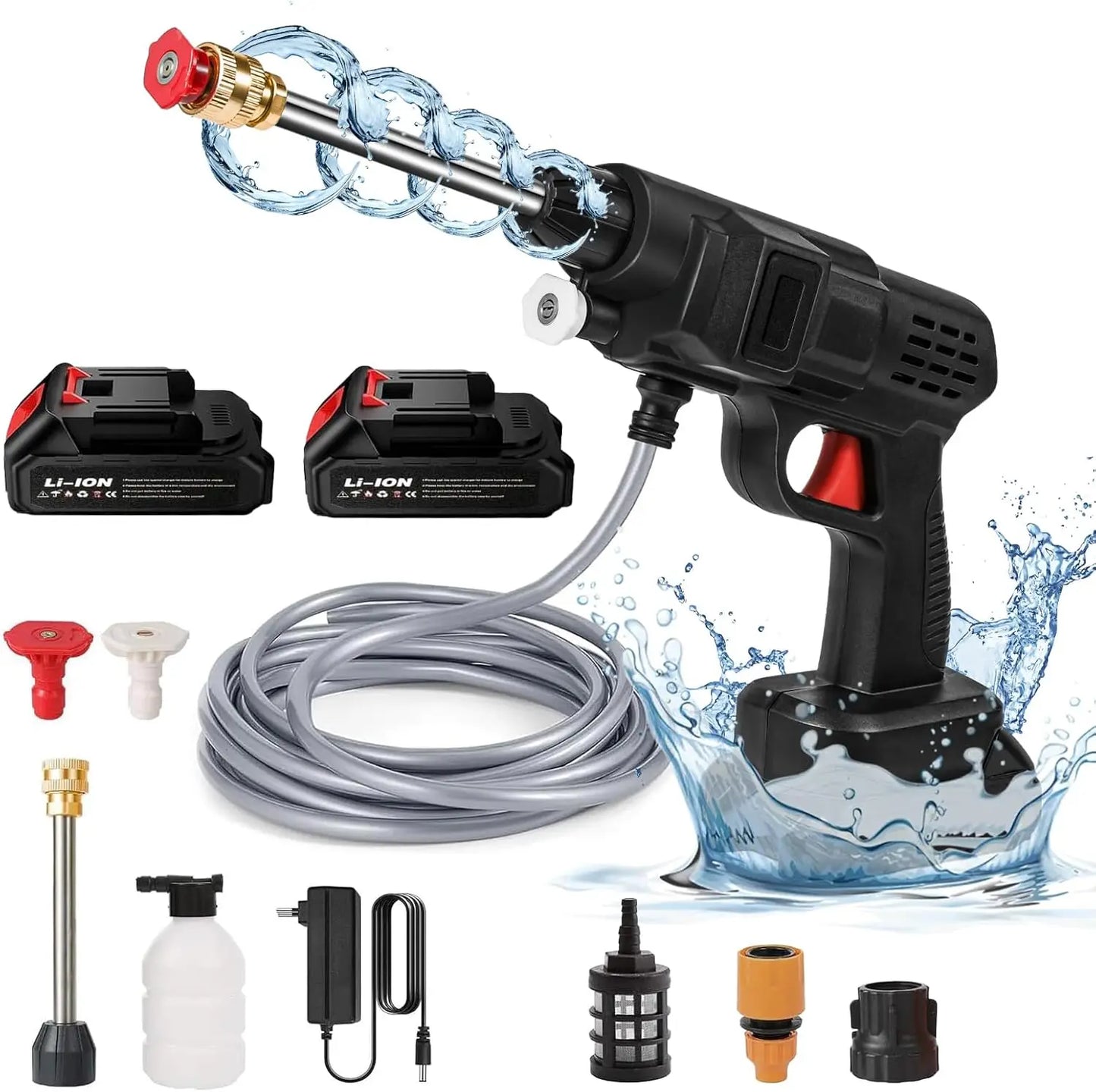 Cordless High Pressure Washer – Portable Jet Cleaner with Lithium Battery & Adjustable Nozzle