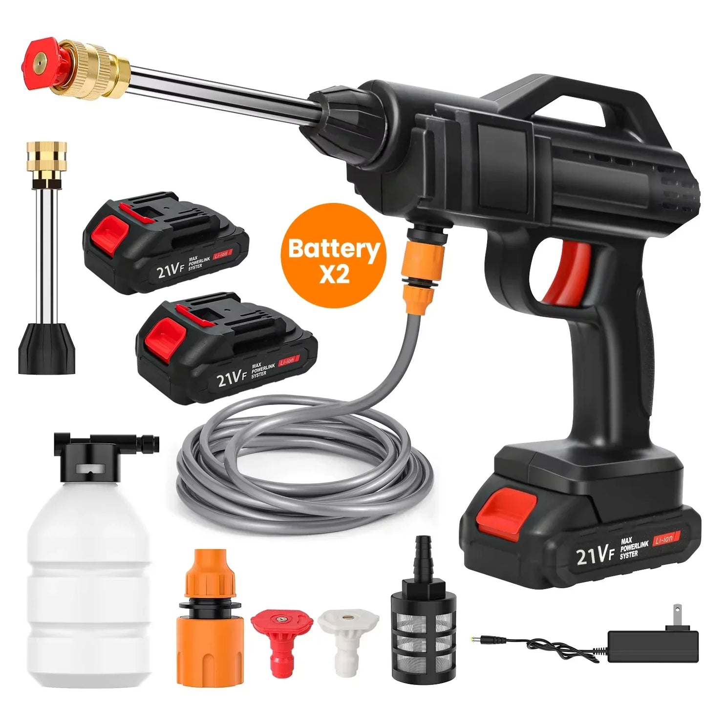 Cordless High Pressure Washer – Portable Jet Cleaner with Lithium Battery & Adjustable Nozzle