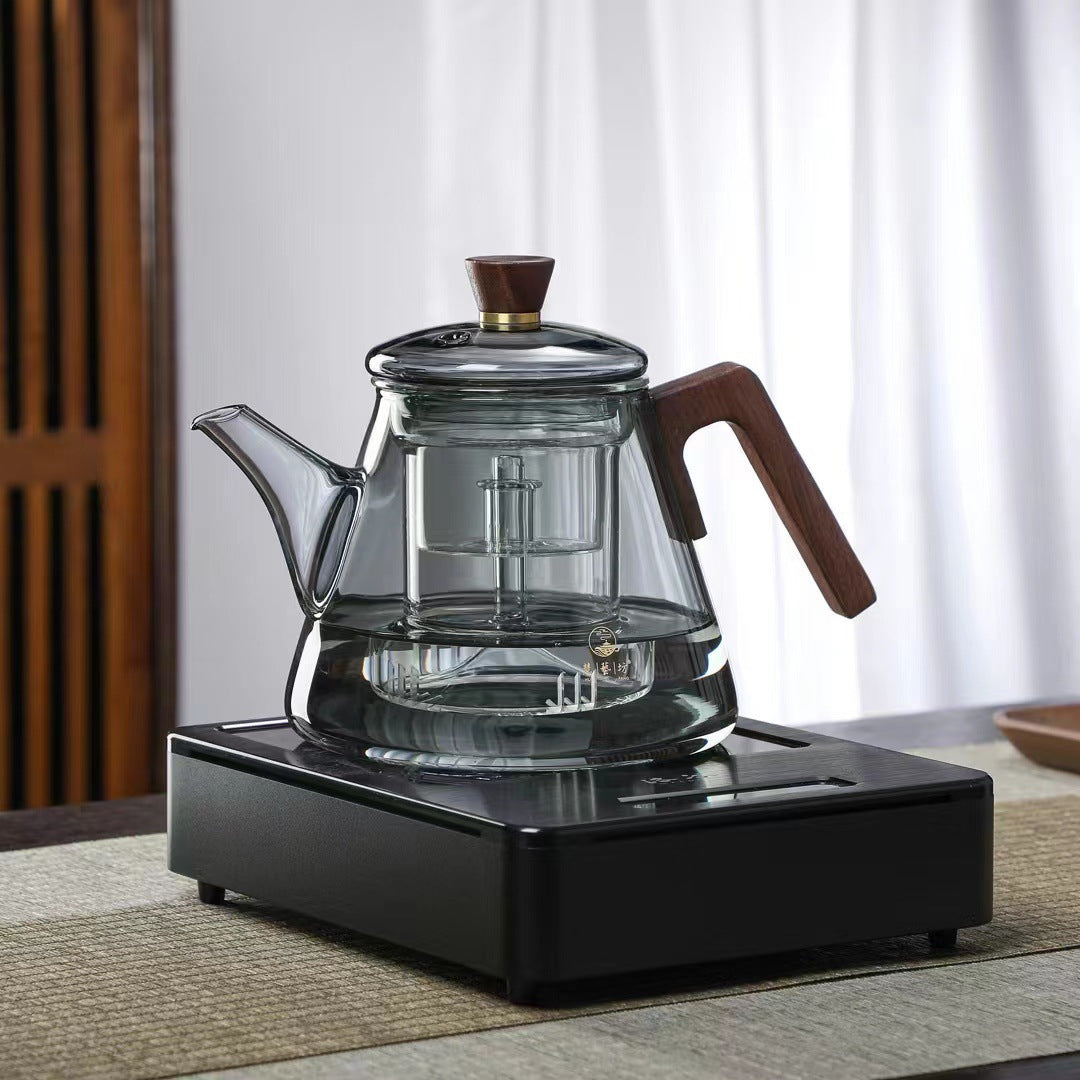 Aetheris Glass Brew Teapot – Heat-Resistant Glass Teapot with Wooden Handle & Infuser (900ml)
