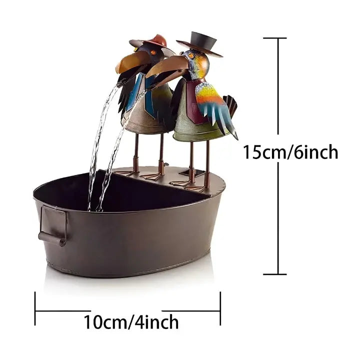 ChirpStream | Toucan Bird Water Fountain – Playful Outdoor Garden Decoration with Flowing Water