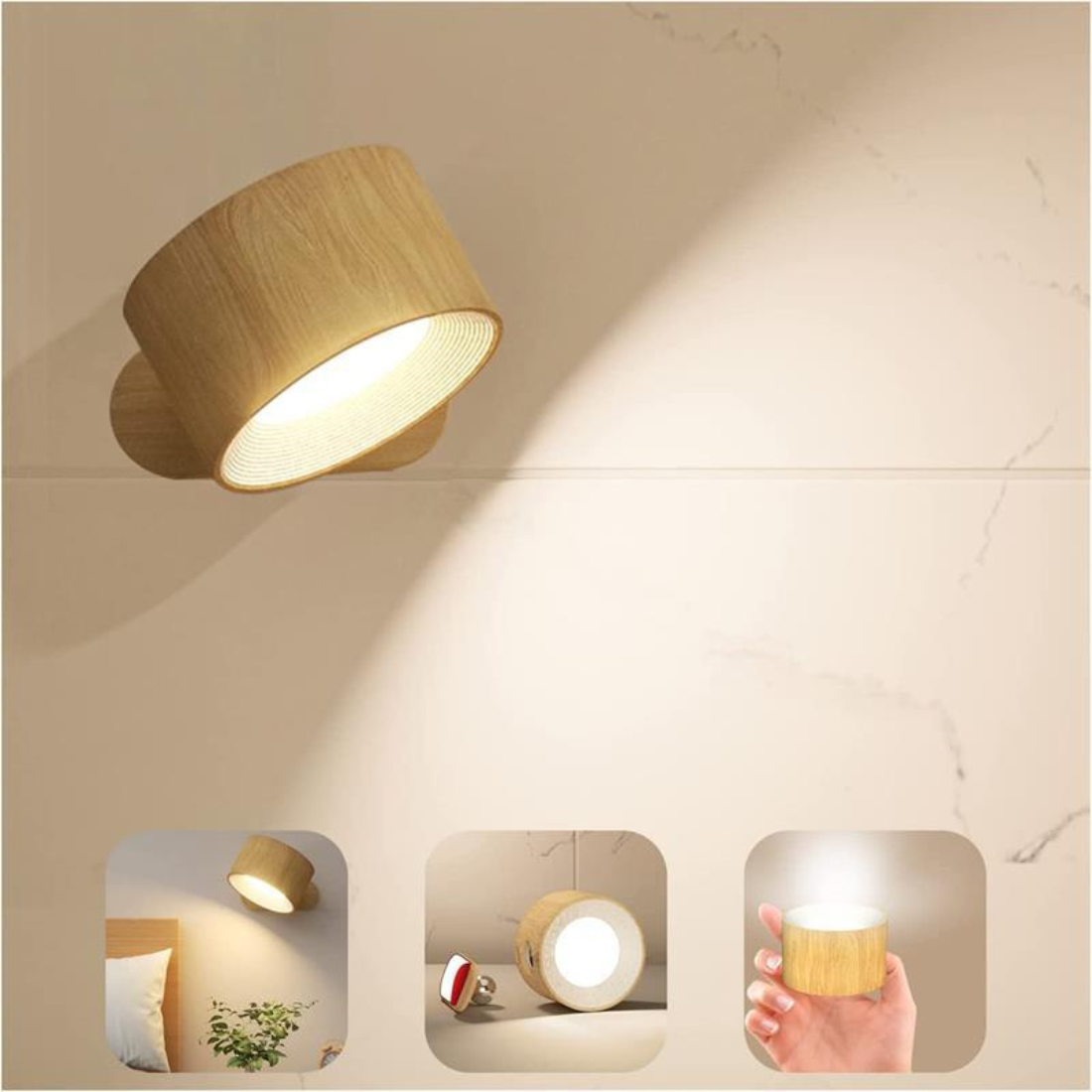 FlexiLamp – Wireless Rechargeable 360° LED Wall Light for Indoors & Outdoors