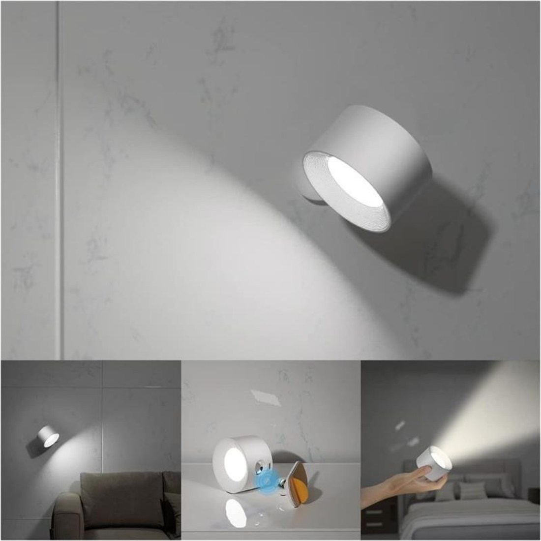 FlexiLamp – Wireless Rechargeable 360° LED Wall Light for Indoors & Outdoors