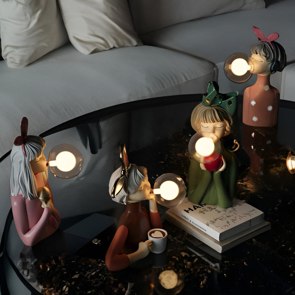 BubbleFairies Table Lamp – Enchanting Quartet Cartoon Girl Figurine Light