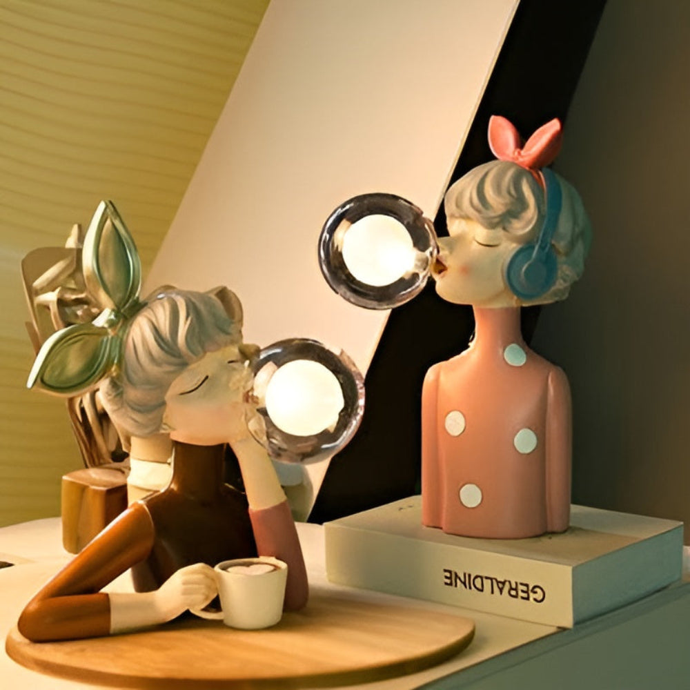 BubbleFairies Table Lamp – Enchanting Quartet Cartoon Girl Figurine Light