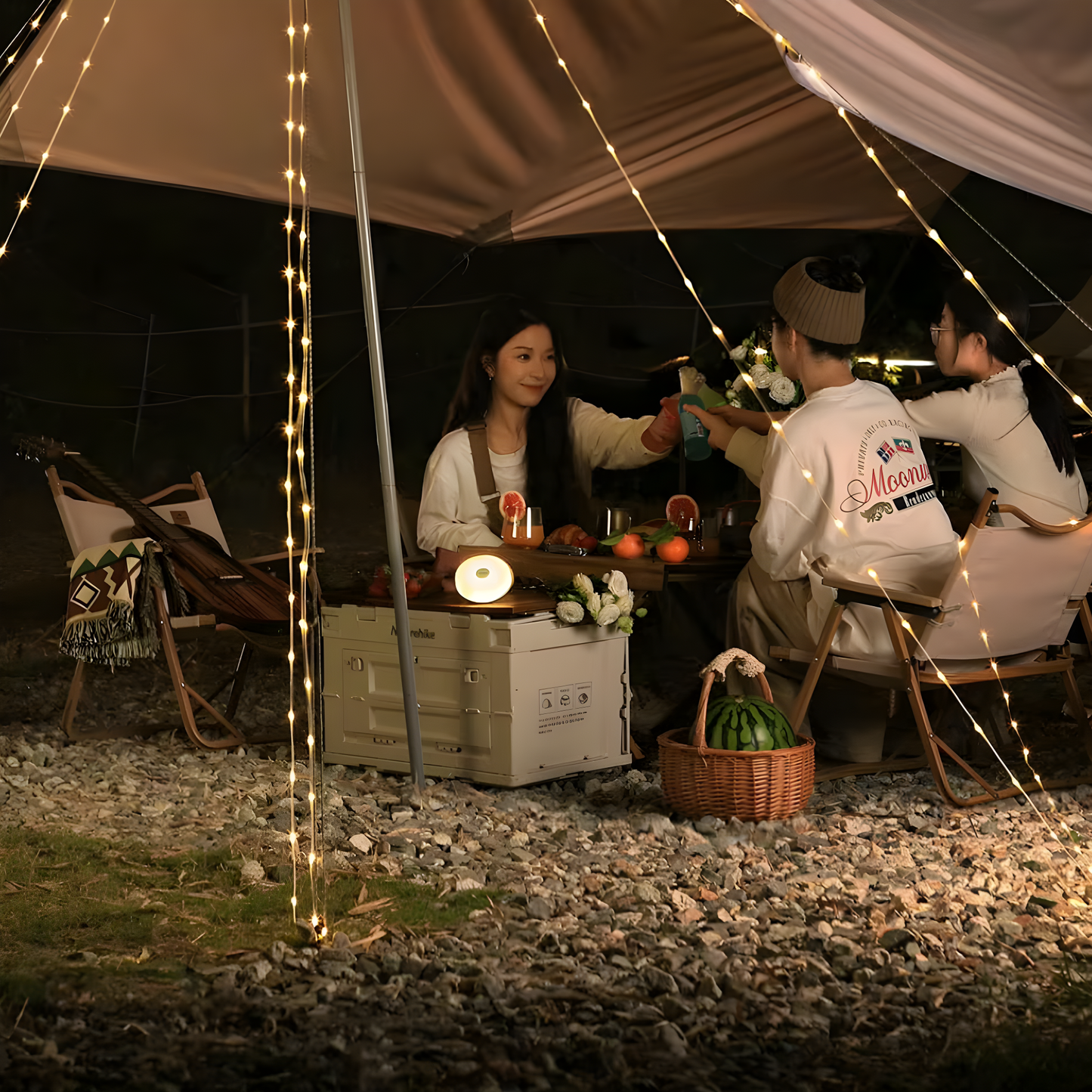 CampBeam LED Outdoor String Lights – Rechargeable Waterproof Lights with Magnetic Hooks & 5 Lighting Modes