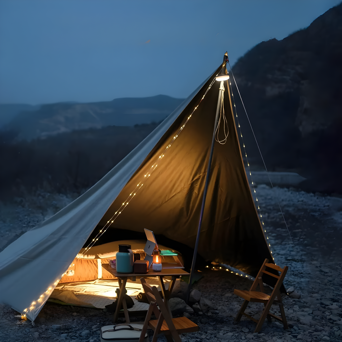 CampBeam LED Outdoor String Lights – Rechargeable Waterproof Lights with Magnetic Hooks & 5 Lighting Modes