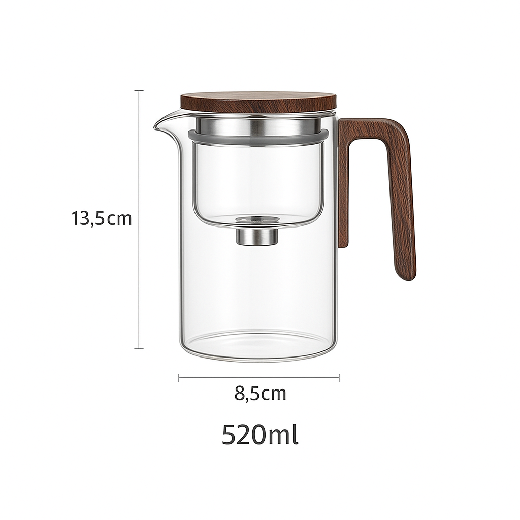 Clarity Glass Teapot with Built-in Infuser – Heat-Resistant Tea Brewer for Loose Leaf Teas