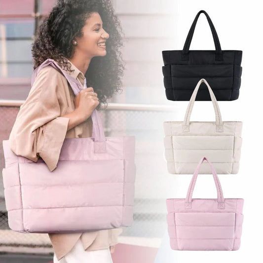 Cloud Puffer Tote Bag – Lightweight Quilted Shoulder Bag for Women