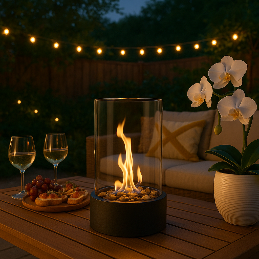 Smoke-Free Tabletop Bioethanol Fireplace – Real Flames with Scandinavian Design