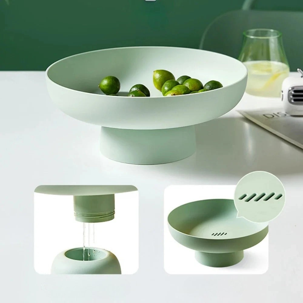 Fruitful Elegance – Retro Fruit Bowl with Vintage Leaf Design & Ceramic Finish