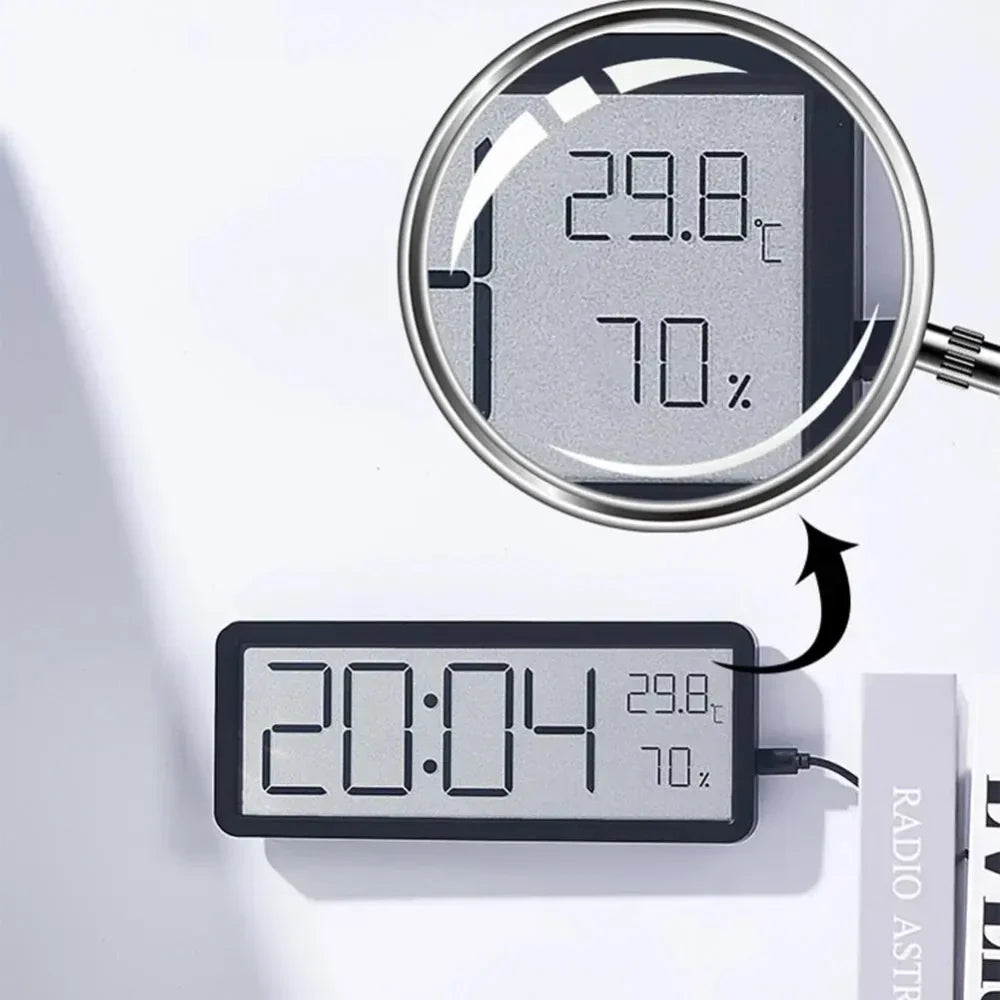 GlowTime – Digital LED Wall Clock with Temperature & Humidity Display