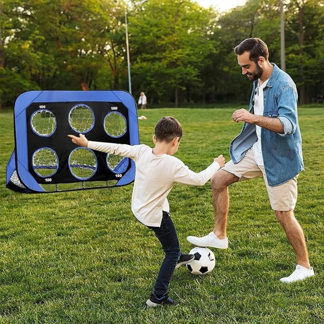 PlayMax Foldable Football Goal – Kids 4-in-1 Portable Soccer Net for Training & Outdoor Play