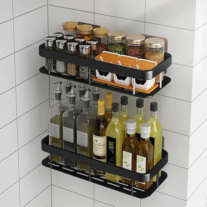 Stylish & Practical No-Drill Shower Corner Shelf – Space-Saving Bathroom Storage Rack