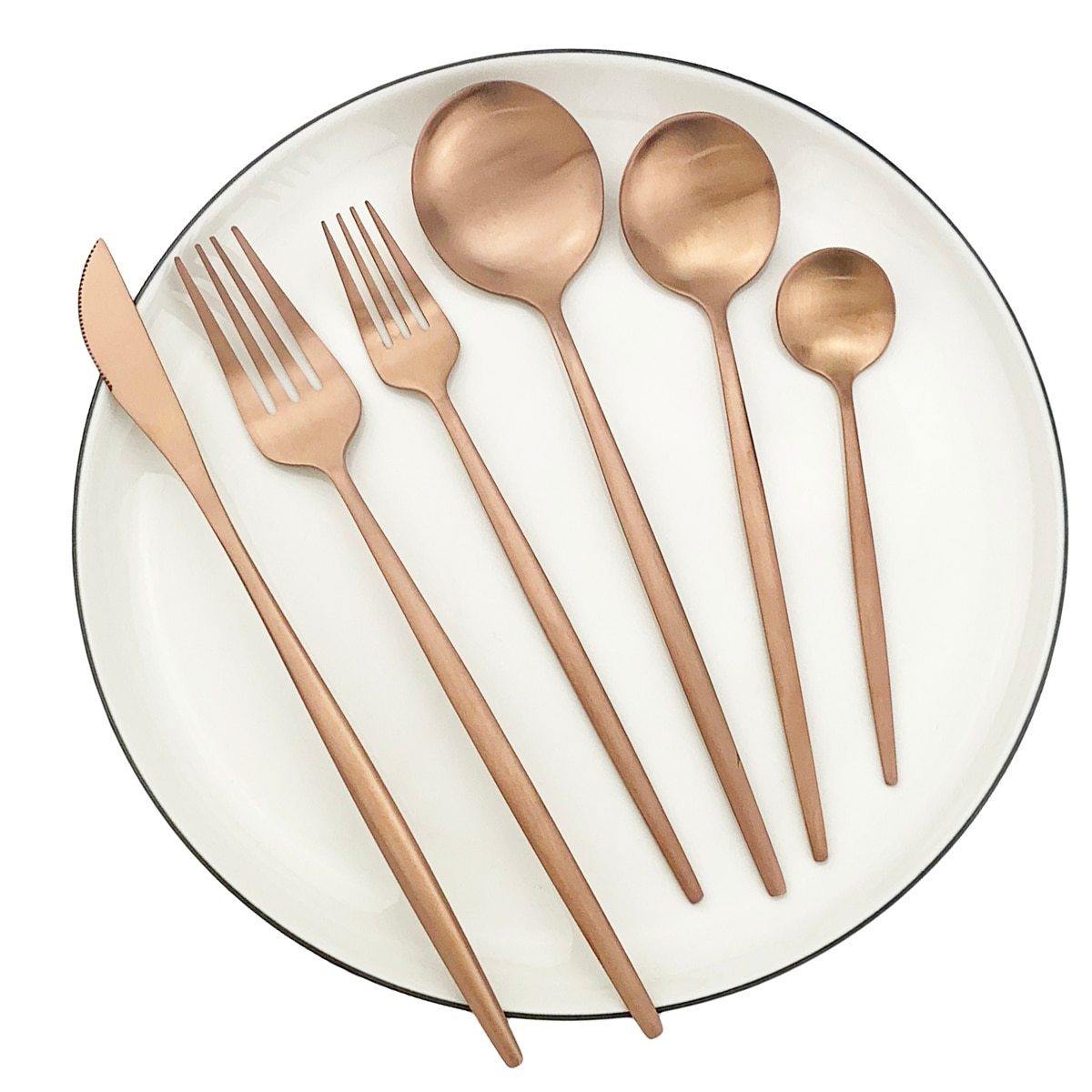 Torin 36-Piece Minimalist Cutlery Set – Premium Stainless Steel Flatware with Matte Finish