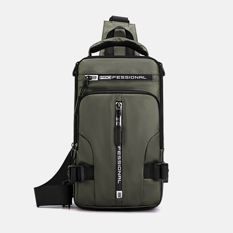 Waterproof Oxford Crossbody Bag, Anti-Theft Sling Bag, USB Charging & Multi-Pocket Design