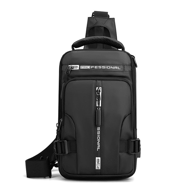 Waterproof Oxford Crossbody Bag, Anti-Theft Sling Bag, USB Charging & Multi-Pocket Design