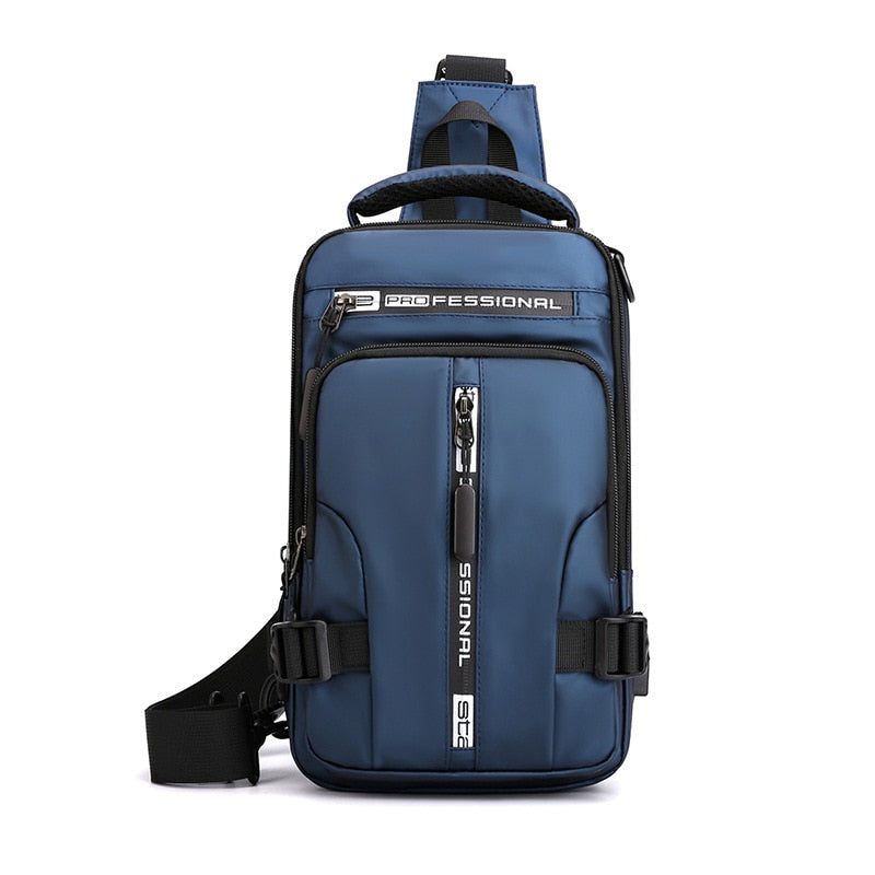 Waterproof Oxford Crossbody Bag, Anti-Theft Sling Bag, USB Charging & Multi-Pocket Design