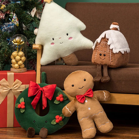 Magical Christmas Plush – Fluffy Gingerbread Hug Toy for a Warm & Cozy Holiday